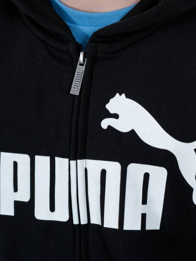 Sweat zippé à capuche essential noir enfant - Puma