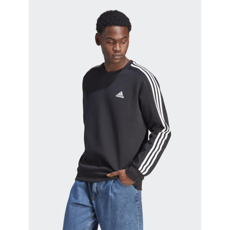 Sweat 3 stripes noir homme - Adidas