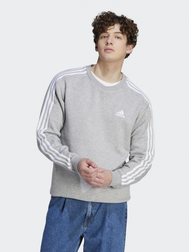 Sweat 3s fl basique logo gris clair homme - Adidas
