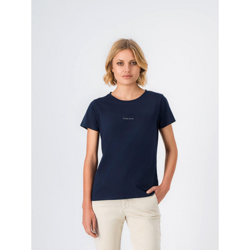 T-shirt ribelle bleu marine femme - Teddy Smith