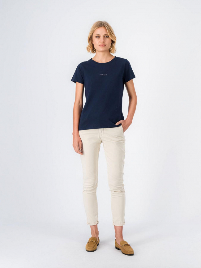 T-shirt ribelle bleu marine femme - Teddy Smith