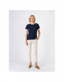 T-shirt ribelle bleu marine femme - Teddy Smith