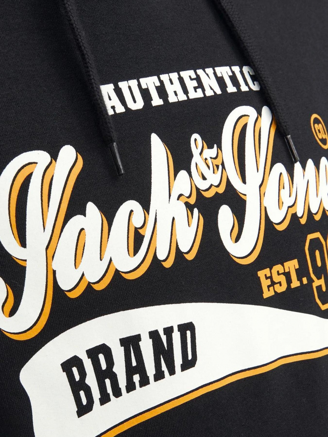 Sweat à capuche logo authentic noir homme - Jack & Jones