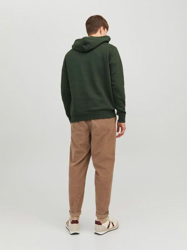 Sweat à capuche logo rugged vert homme - Jack & Jones