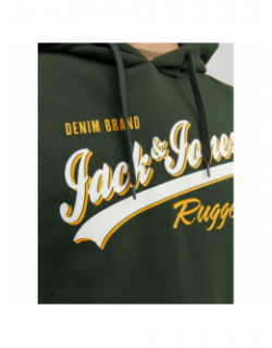 Sweat à capuche logo rugged vert homme - Jack & Jones