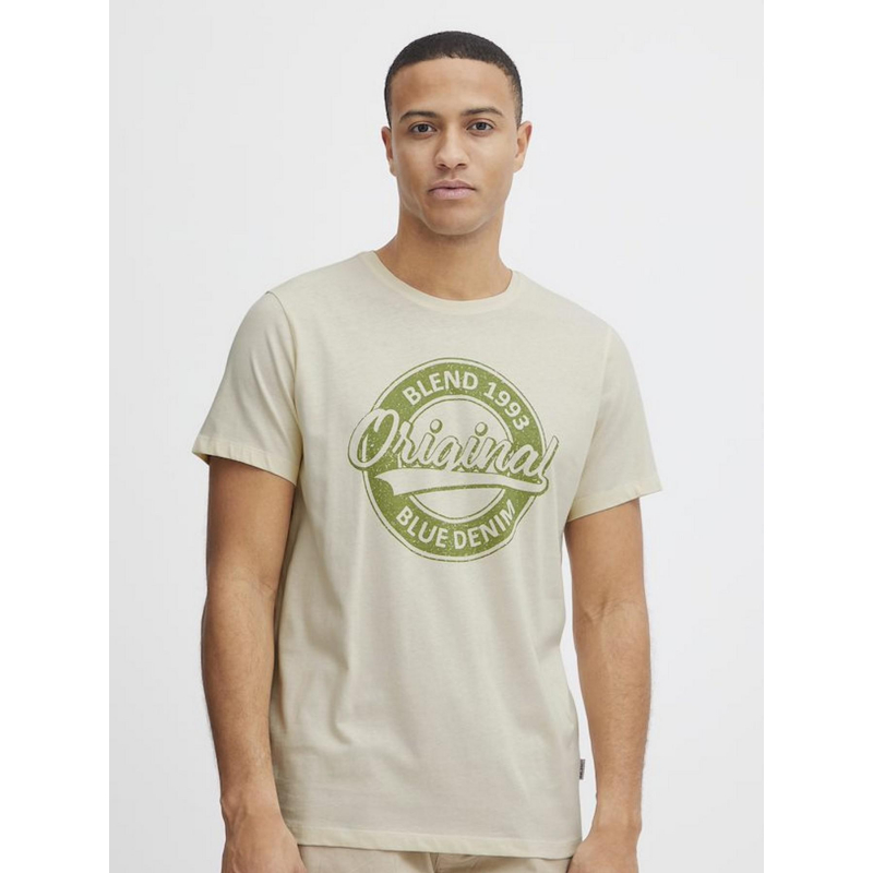 T-shirt original vintage manche courte beige homme - Blend