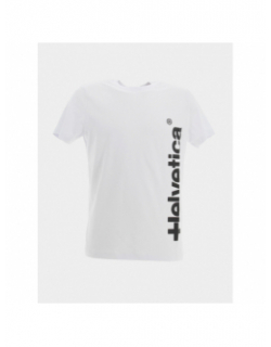 T-shirt luca 2 logo blanc homme - Helvetica