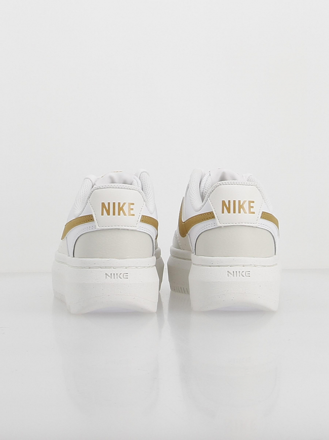 Baskets plateforme court vision alta doré blanc femme - Nike