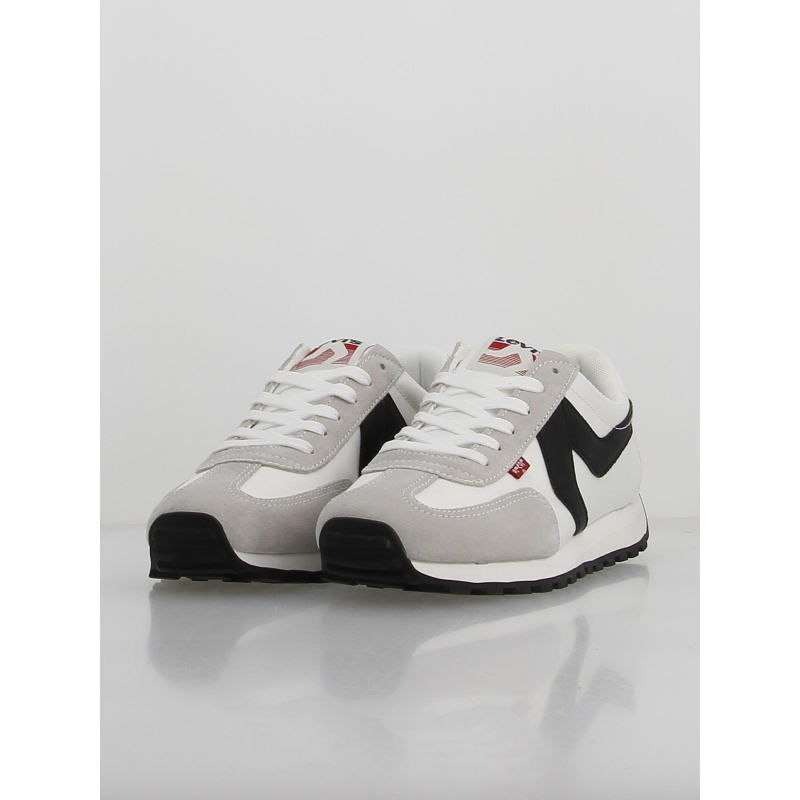 Wimod Basket Levis Homme Rouge Baskets Stryder Red Tab Blanc Gris