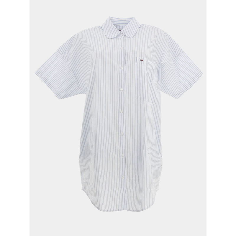 Chemise oversize rayures bleu blanc femme - Tommy Jeans