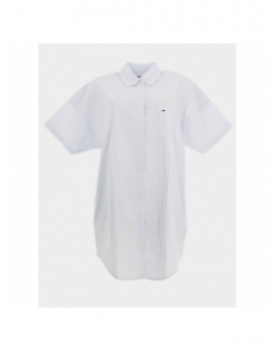 Chemise oversize rayures bleu blanc femme - Tommy Jeans