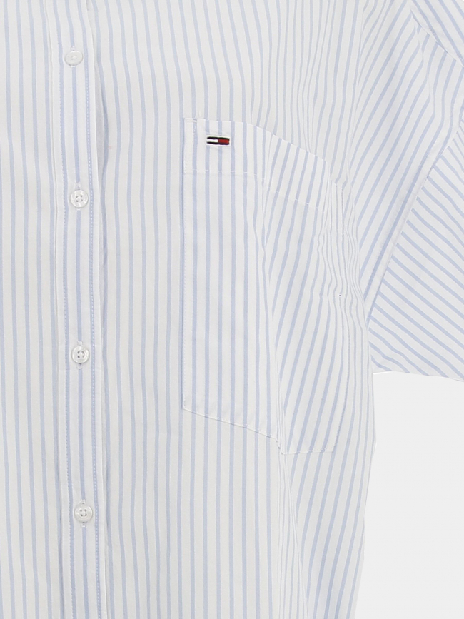Chemise oversize rayures bleu blanc femme - Tommy Jeans