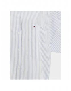 Chemise oversize rayures bleu blanc femme - Tommy Jeans