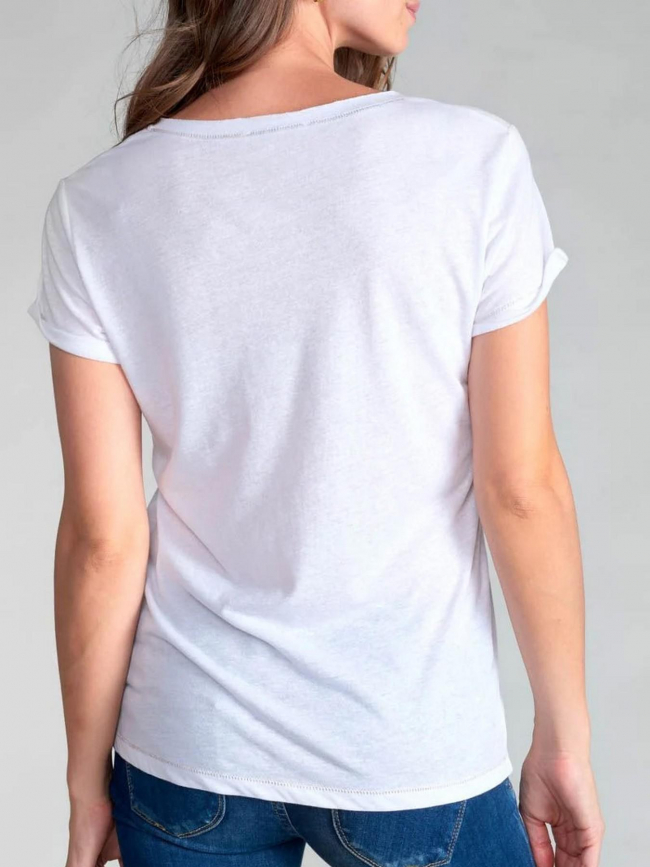 T-shirt smallvtrame doré blanc femme - Le Temps Des Cerises