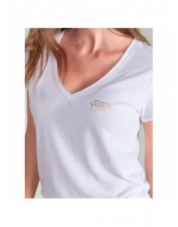 T-shirt smallvtrame doré blanc femme - Le Temps Des Cerises