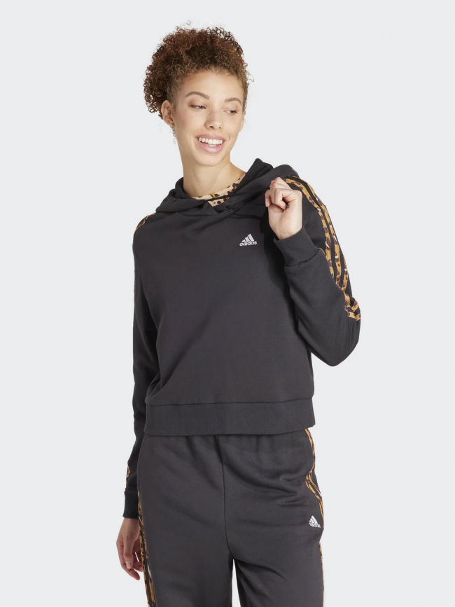 Sweat à capuche animal noir femme - Adidas
