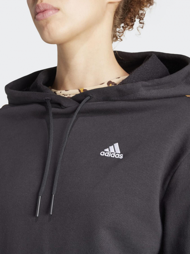 Sweat à capuche animal noir femme - Adidas