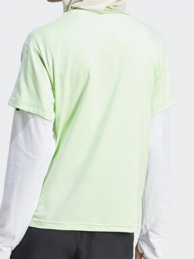 T-shirt de sport 3 bandes vert femme - Adidas