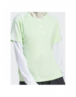 T-shirt de sport 3 bandes vert femme - Adidas