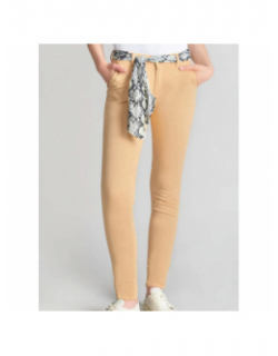 Pantalon slim dyli beige femme - Le Temps Des Cerises