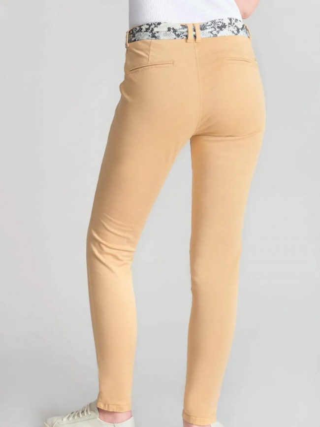 Pantalon slim dyli beige femme - Le Temps Des Cerises