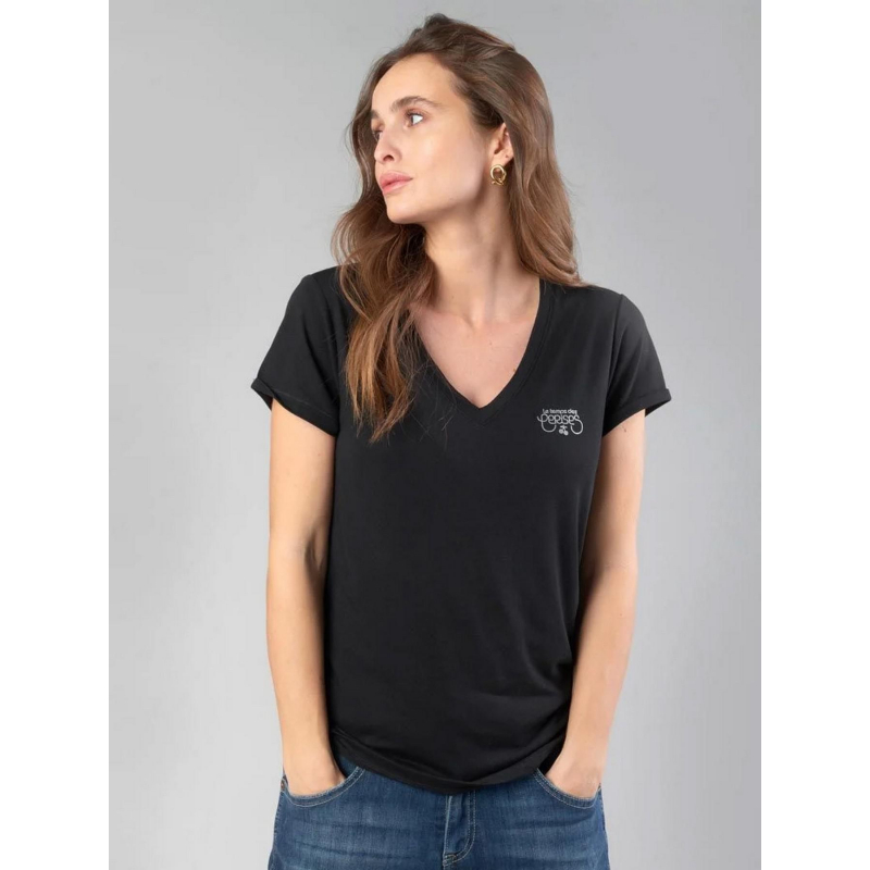 T-shirt smallvtrame argenté noir femme - Le Temps Des Cerises