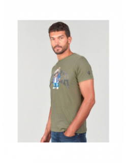 T-shirt manches courtes ray kaki homme - Le Temps Des Cerises