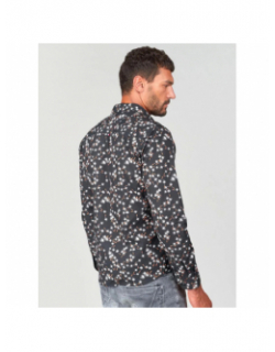Chemise gebas motif floral noir homme - Le Temps Des Cerises