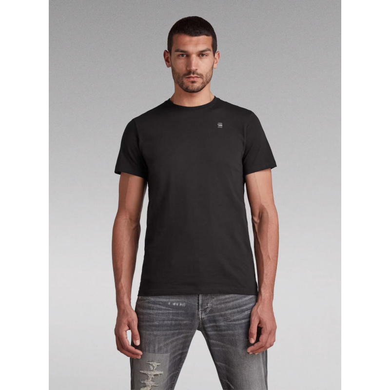 T-shirt basic uni logo noir homme - G Star