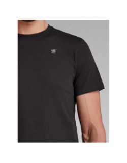 T-shirt basic uni logo noir homme - G Star