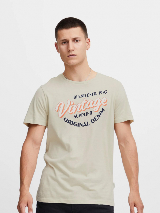 T-shirt vintage logo beige homme - Blend