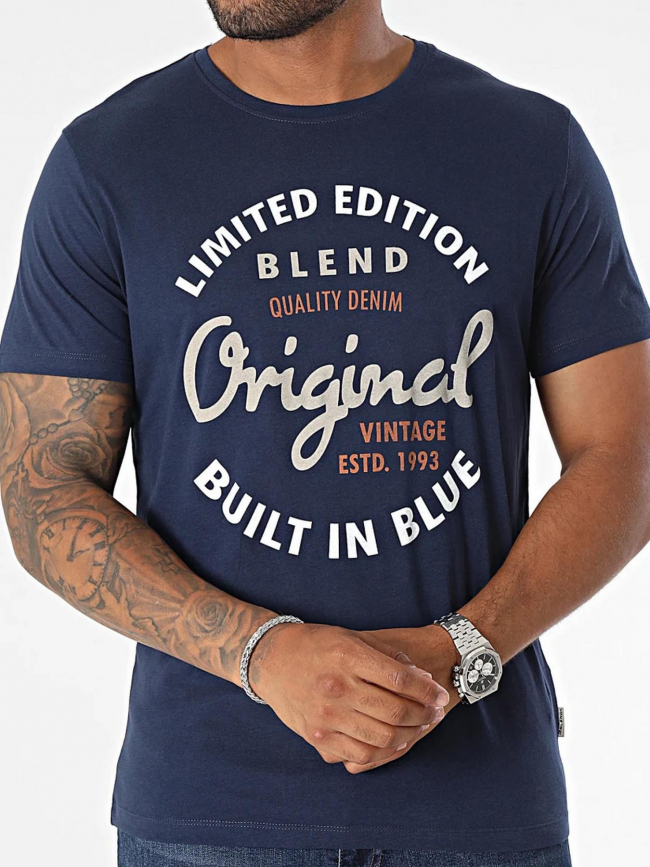 T-shirt manches courtes original bleu marine homme - Blend