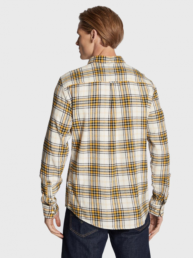 Chemise regular fit à carreaux jaune beige noir homme - Blend
