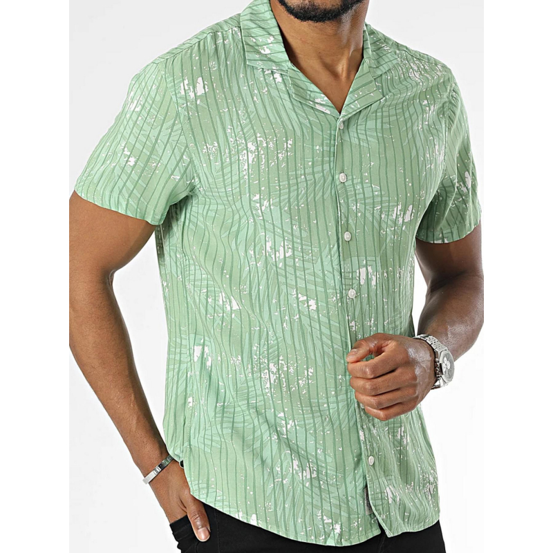 Chemise manches courtes à taches vert homme - Blend