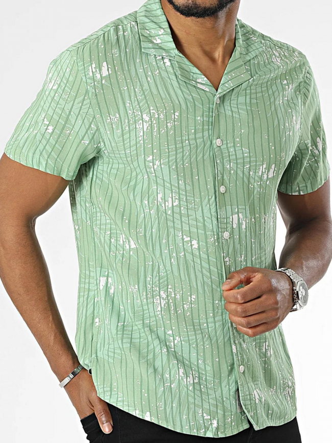 Chemise manches courtes à taches vert homme - Blend