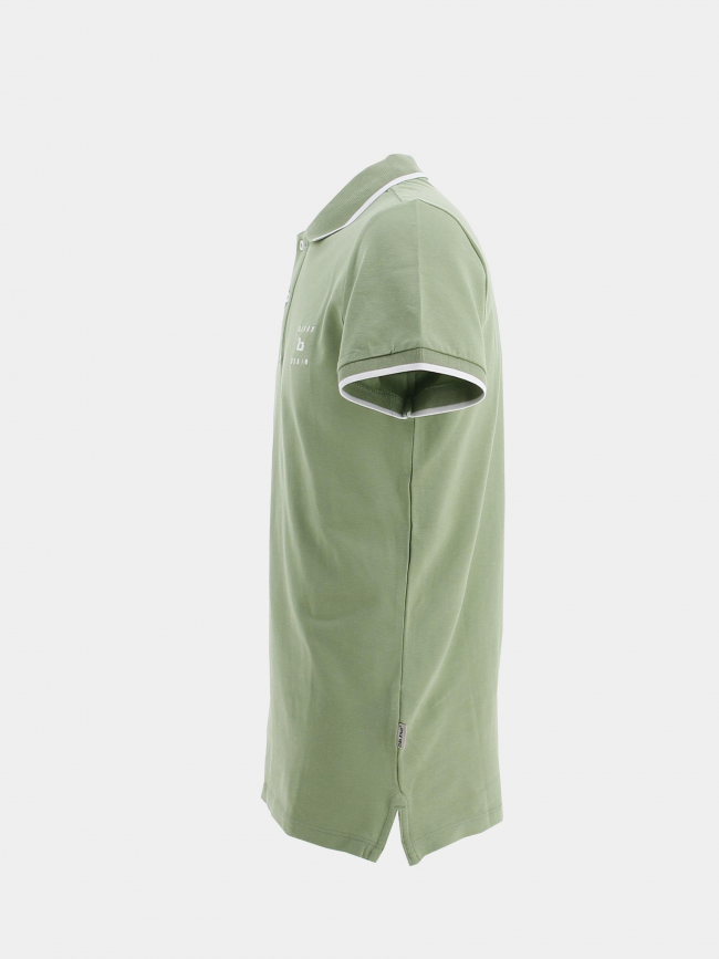 Polo manches courtes uni logo brodé vert homme - Blend