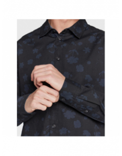 Chemise manches longues à fleurs bleu noir homme - Blend