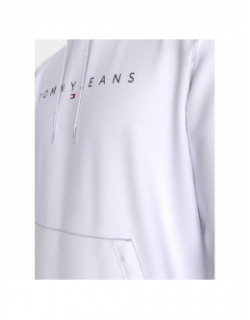 Sweat à capuche regular linear logo blanc homme - Tommy Jeans