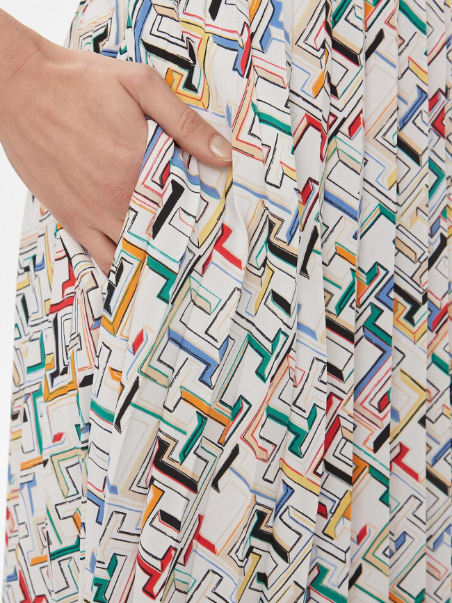 Robe plissée imprimés pleated blanc femme - Tommy Hilfiger