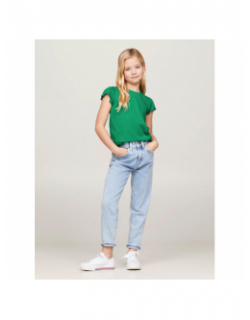 T-shirt uni ruffle vert fille - Tommy Hilfiger