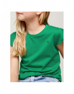 T-shirt uni ruffle vert fille - Tommy Hilfiger