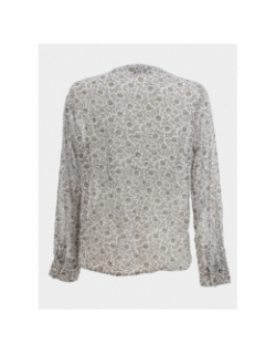 Chemisier cardina motifs blanc femme - Le Temps Des Cerises