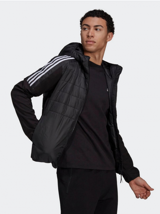 Veste à capuche essentials insulated hybrid noir homme - Adidas