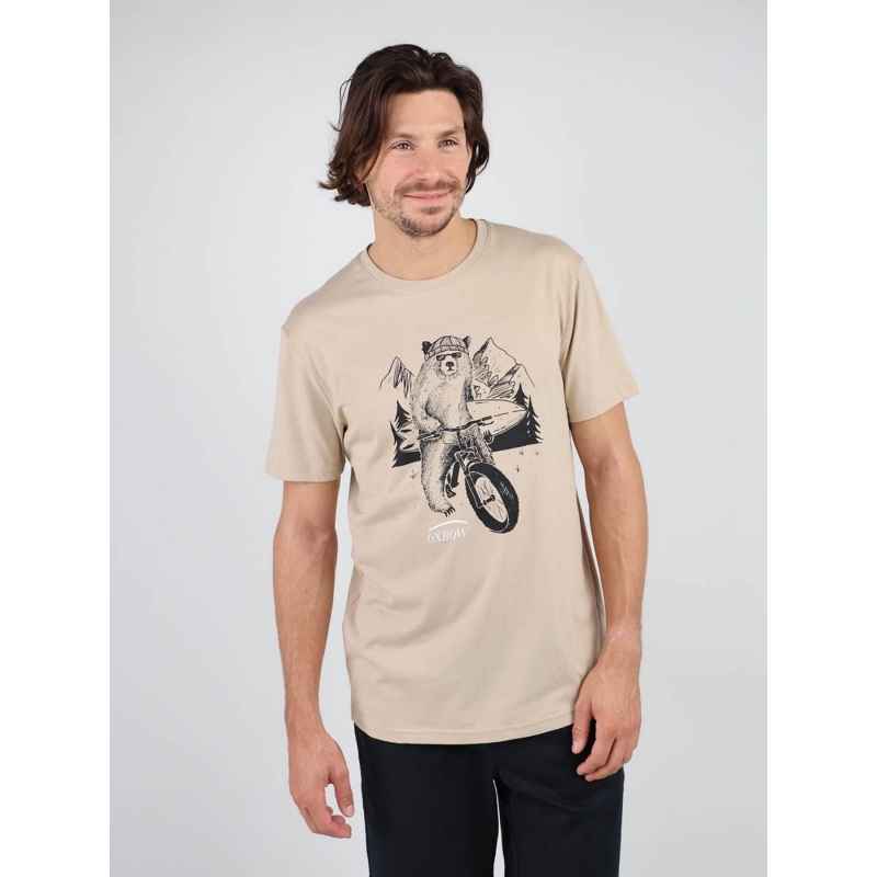 T-shirt graphique taubal-dust beige homme - Oxbow