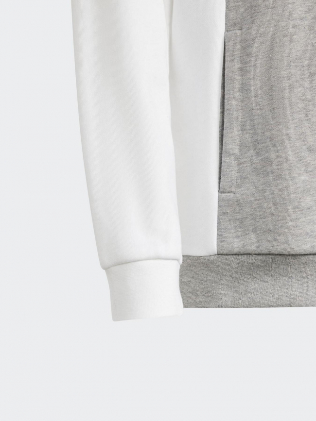 Sweat à capuche gris/blanc/noir enfant - Adidas