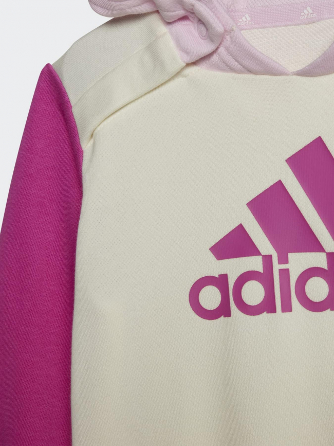 Ensemble legging sweat rose/crème fille - Adidas