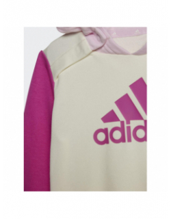 Ensemble legging sweat rose/crème fille - Adidas