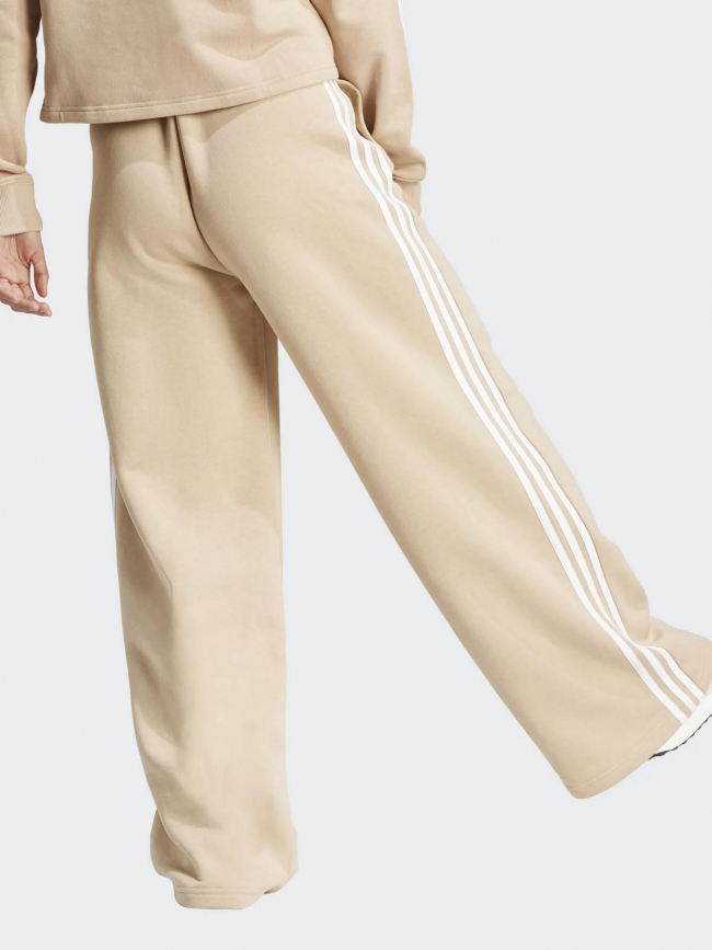 Jogging wide beige femme - Adidas