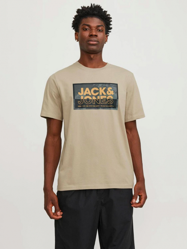 T-shirt  logan beige homme - Jack & Jones