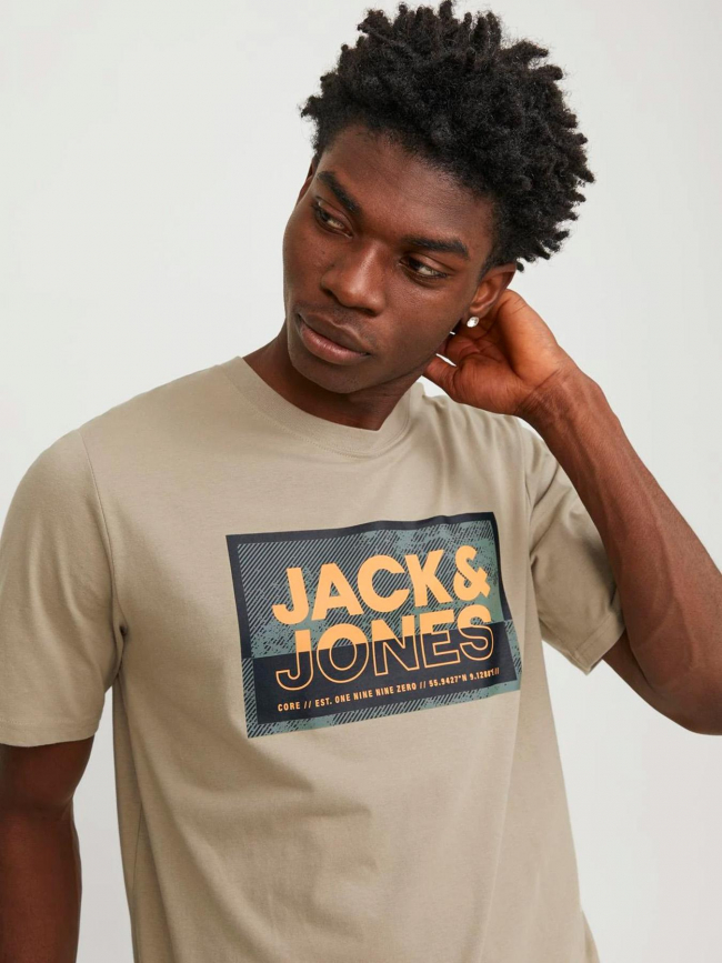 T-shirt  logan beige homme - Jack & Jones
